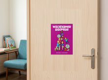 Load image into Gallery viewer, Magenta wachtkamerposter los op een deur
