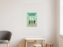 Load image into Gallery viewer, Mint wachtkamerposter los aan de muur bij de kinderhoek