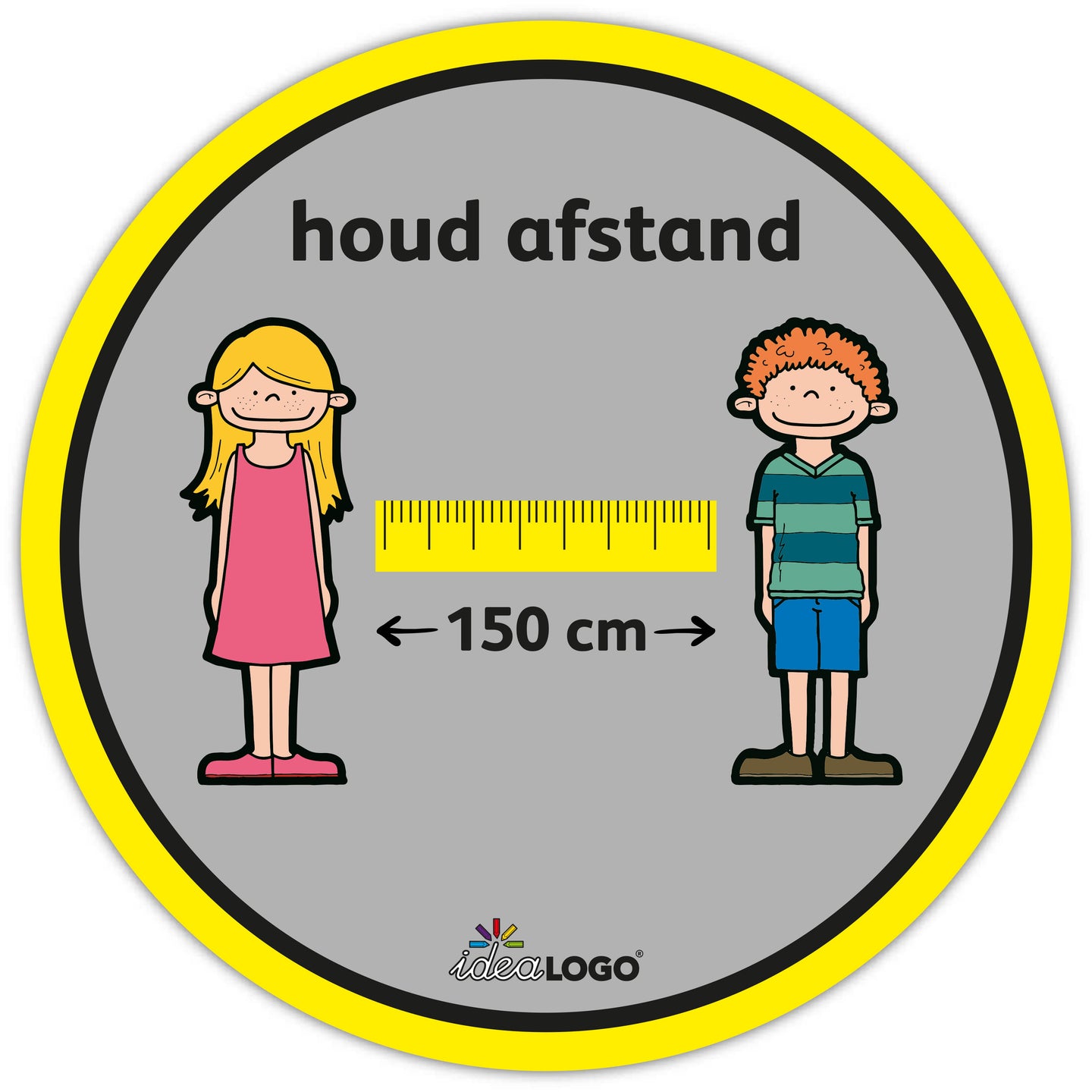 Vloersticker Suus & Luuk afstand houden (set van 4 st.)